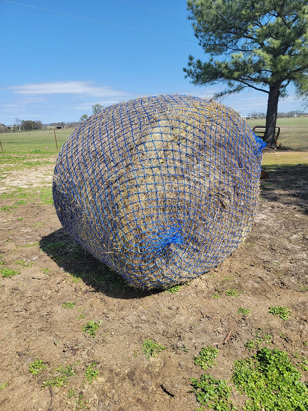 Large Round Bale Net Field Haynet 2" Holes Slower Feed Hay Net Size 5ft x 4ft