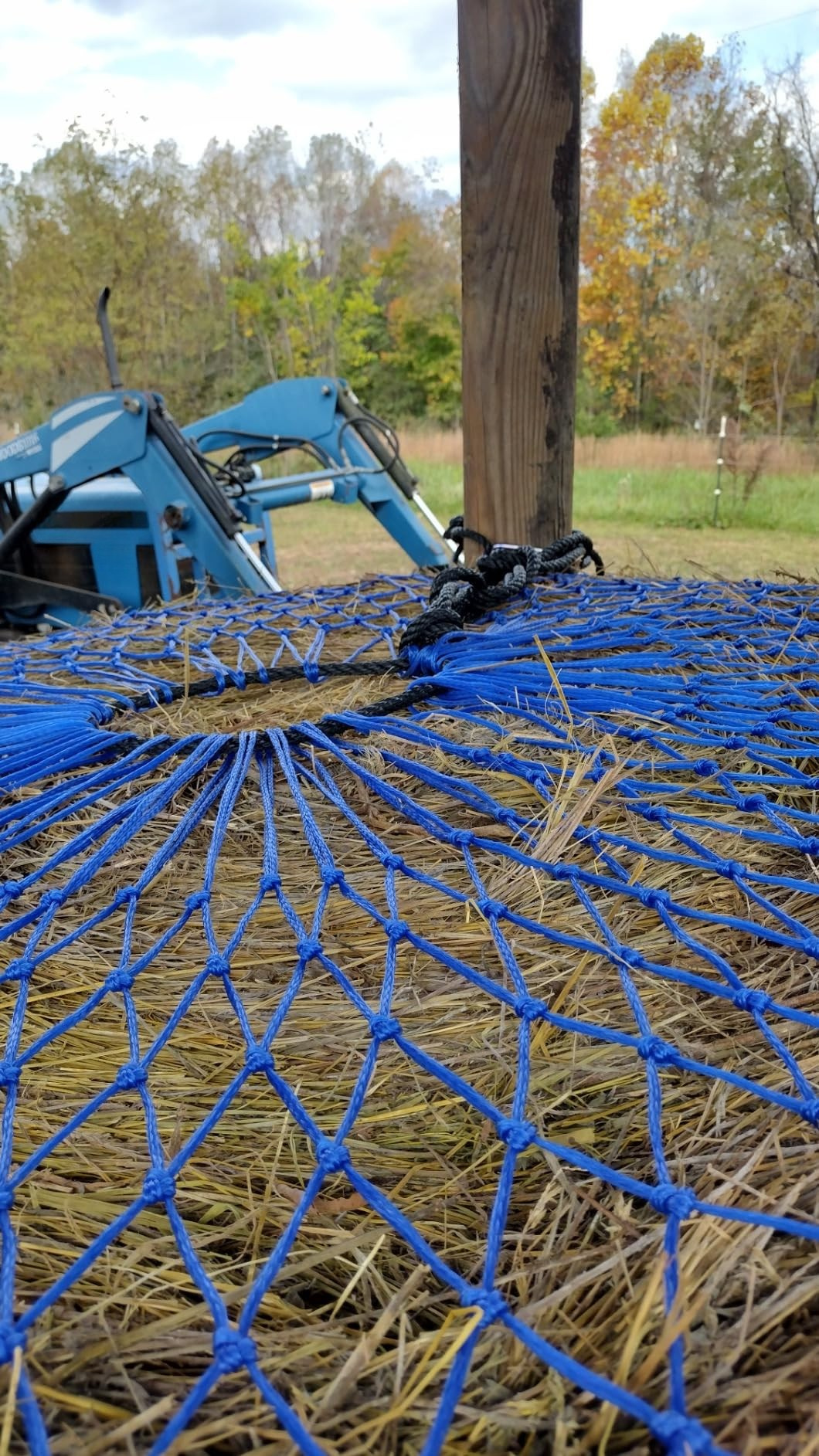 Large Round Bale Net Field Haynet 2" Holes Slower Feed Hay Net Size 5ft x 4ft