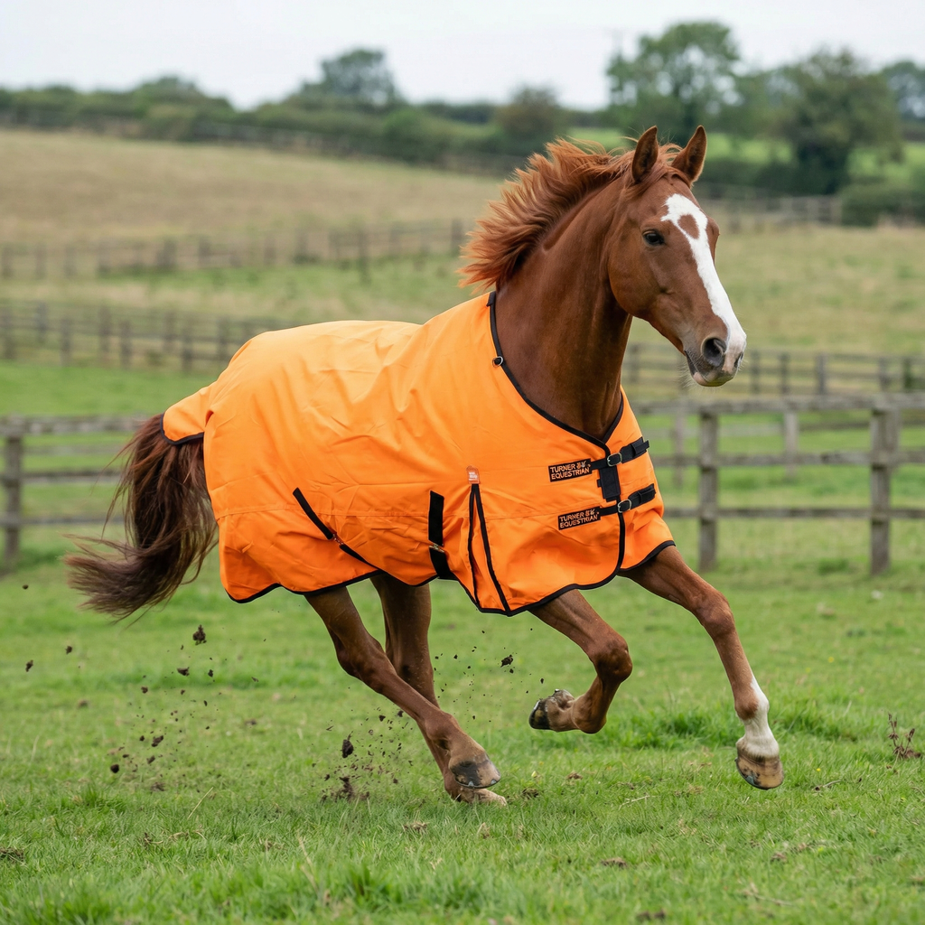 Lightweight 600D Turnout Rug 100g Fill Orange