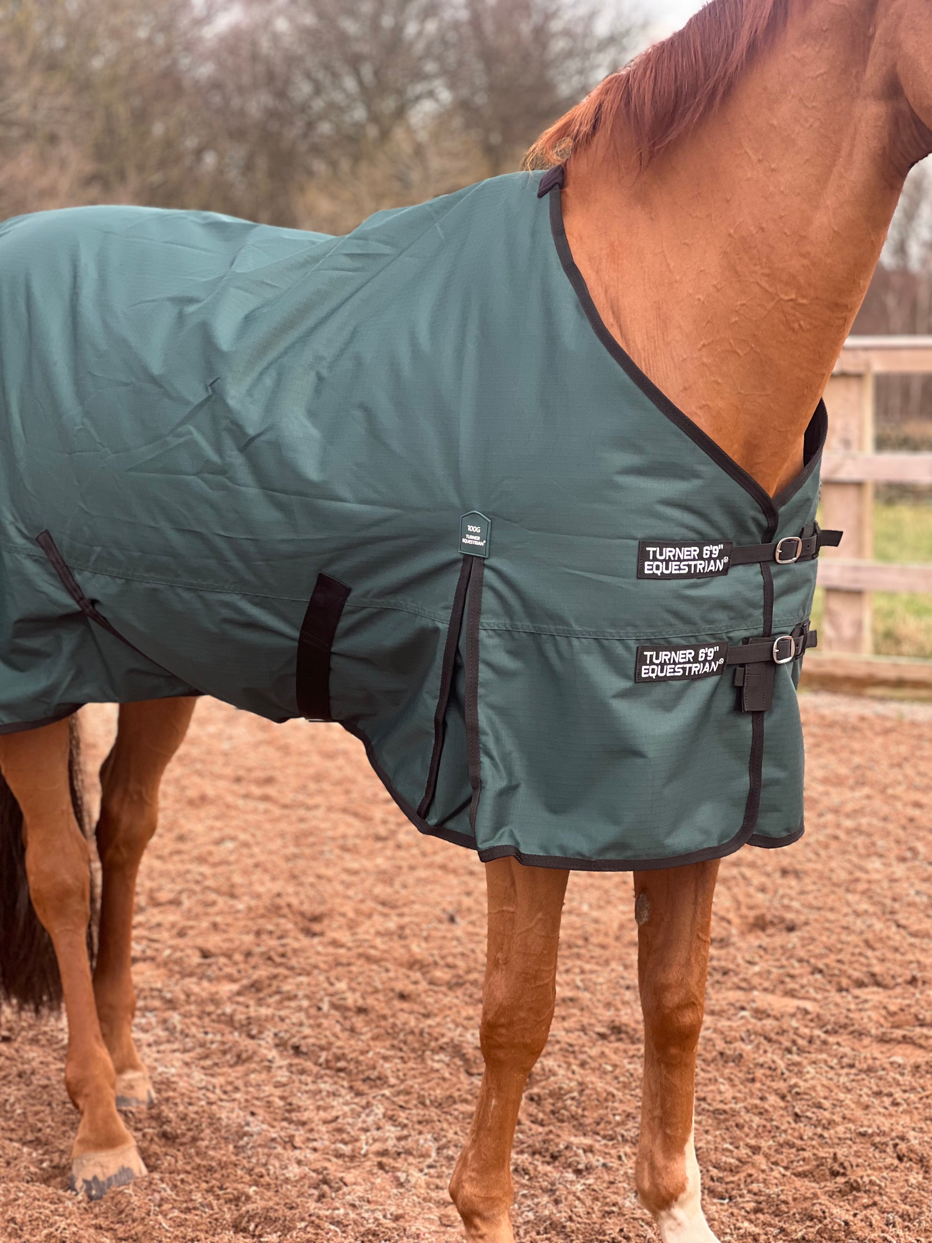 Lightweight 600 Denier Turnout Rug 100g Fill Forest Green