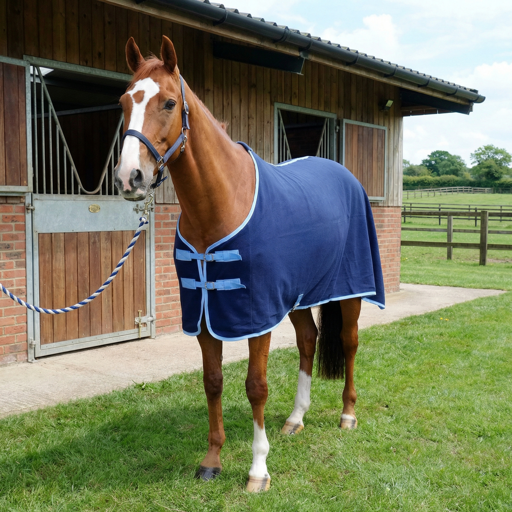 Navy Fleece Show Rug