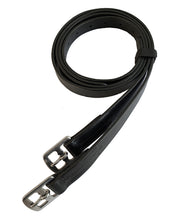 Load image into Gallery viewer, Black Leather Stirrup leathers Adults or Childs 46&quot; 48&quot; 52&quot; 56&quot;