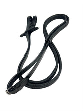 Load image into Gallery viewer, Leather Rubber Reins Pimple Grip Flexible, Pony Cob and Full - Black