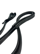 Load image into Gallery viewer, Leather Rubber Reins Pimple Grip Flexible, Pony Cob and Full - Black